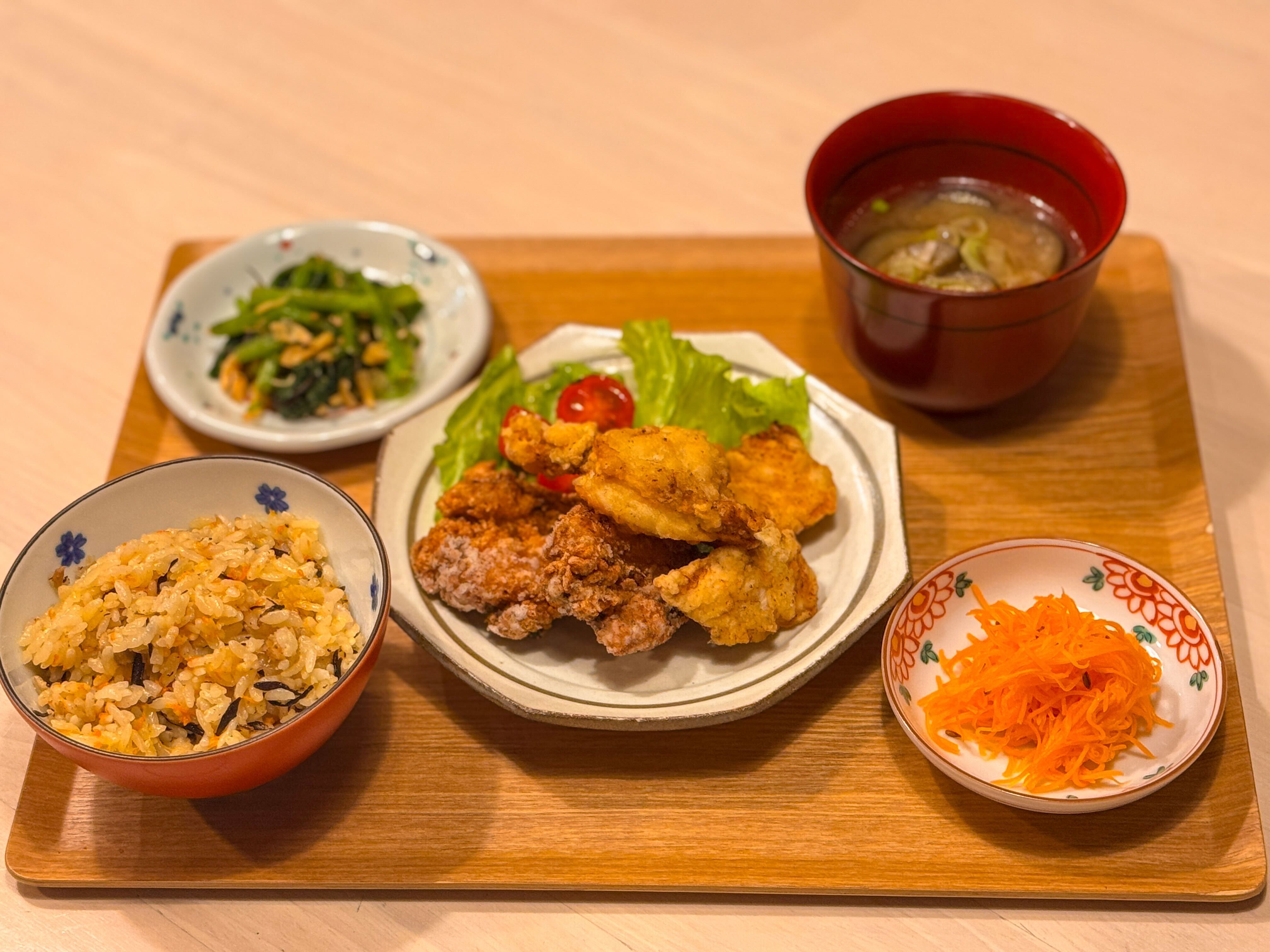 今日のミニtamの給食の盛り合わせ写真