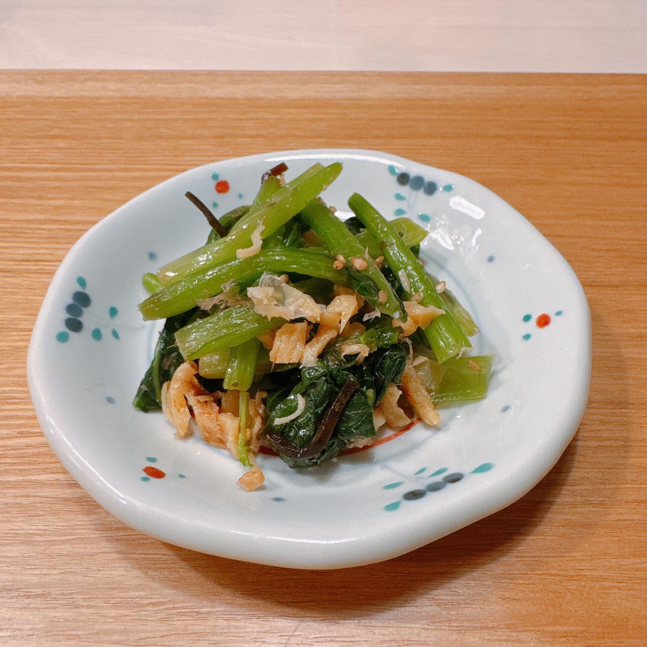 無限小松菜の盛り付け写真